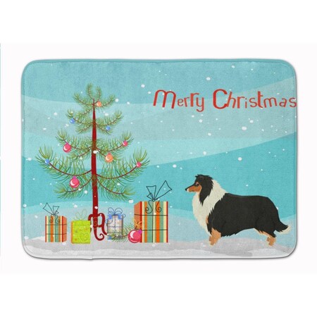 Carolines Treasures Collie Christmas Tree Machine Washable Memory Foam Mat CK3532RUG